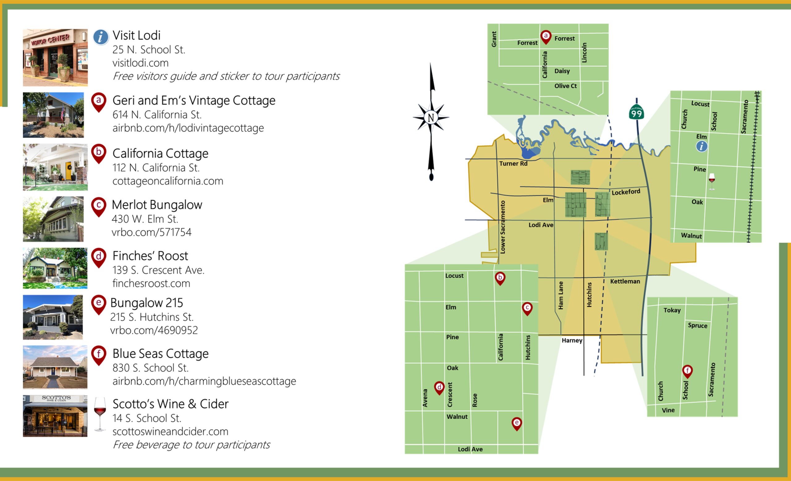 Lodi Vacation Rental Tour Map 2025